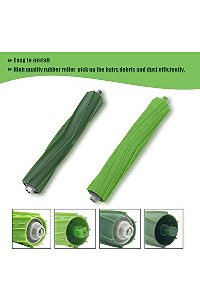 Rovexa iRobot Roomba Combo i5 i5+ Uyumlu 2 Adet Ana Fırça 2 Adet Toz Torbası