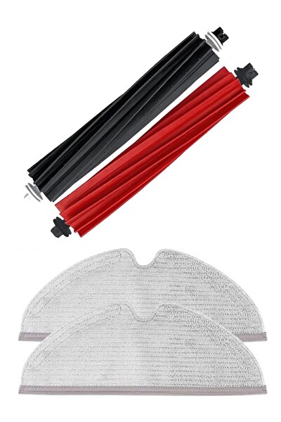 Rovexa Roborock Q8 & Q8 Max Uyumlu 1 Adet Ana Fırça 2 Adet Mop Fiber Paspas