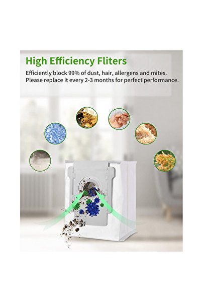 Rovexa iRobot Roomba S9 S9+ Uyumlu 4 Adet Yan Fırça 4 Adet Toz Torbası