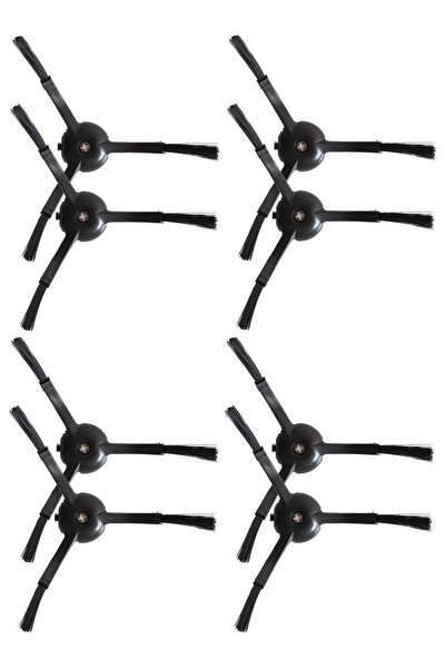 Rovexa Roborock QRevo Pro Uyumlu 8 Adet Siyah Yan Fırça