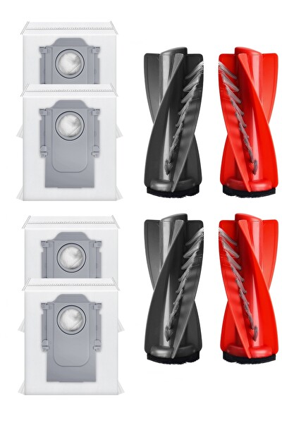 Rovexa Roborock QRevo Curv Uyumlu 2 Adet Ana Fırça 4 Adet Toz Torbası