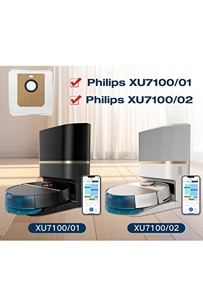 Rovexa Philips 7000 Serileri HomeRun Aqua ile Uyumlu 2 Adet Yan Fırça 2 Adet Toz Torbası