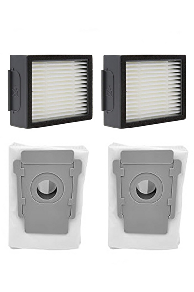 Rovexa iRobot Roomba E5 E6 E7 Uyumlu 2 Adet Hepa Filtre 2 Adet Toz Torbası