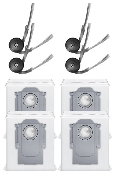 Rovexa Roborock QRevo C Uyumlu 4 Adet Yan Fırça 4 Adet Toz Torbası