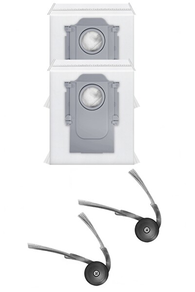 Rovexa Roborock QRevo L Uyumlu 2 Adet Yan Fırça 2 Adet Toz Torbası