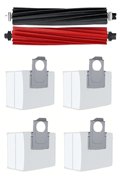 Rovexa Roborock S8 Sonic Uyumlu 1 Adet Ana Fırça 4 Adet Toz Torbası