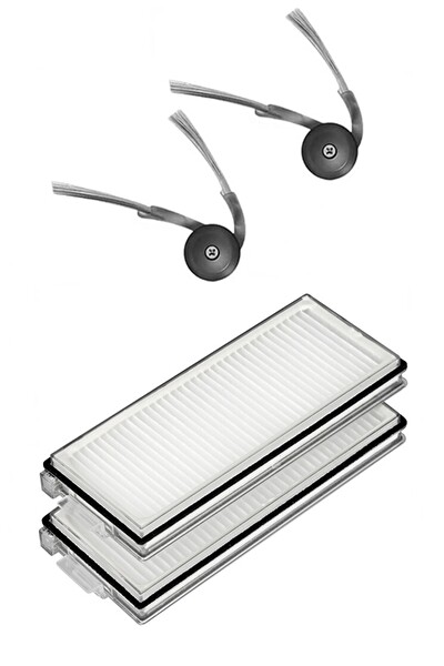Rovexa Roborock QRevo C Uyumlu 2 Adet Hepa Filtre 2 Adet Yan Fırça