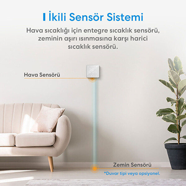 Meross Wi-Fi Uzaktan Kontrollü Akıllı Oda Termostatı