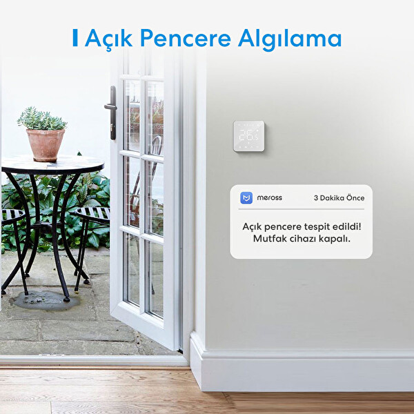 Meross Wi-Fi Uzaktan Kontrollü Akıllı Oda Termostatı