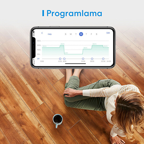 Meross Wi-Fi Uzaktan Kontrollü Akıllı Oda Termostatı