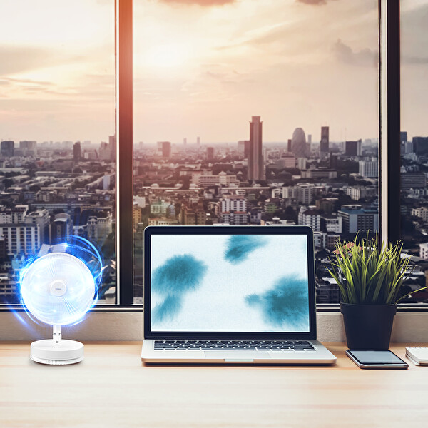 Everest EFN-600 2000 mAh Şarjlı USB Fan Taşınabilir Masaüstü Beyaz Vantilatör