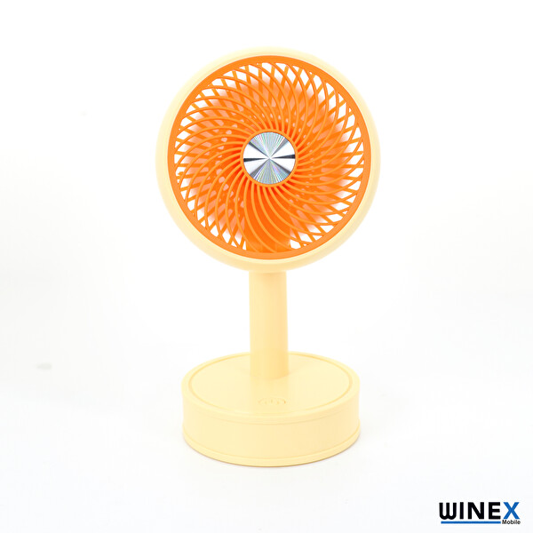 Winex Mini Taşınabilir Portatif Fan 3 Kademeli Sarı Vantilatör