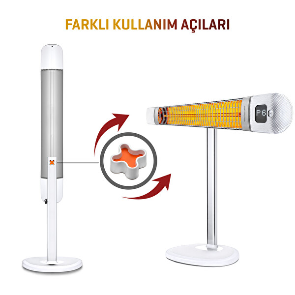 Luxeva LXV-SMART-FR-WHITE 2500 W IP55 Su Geçirmezlik Karbon Beyaz Kule Tipi Elektrikli Isıtıcı