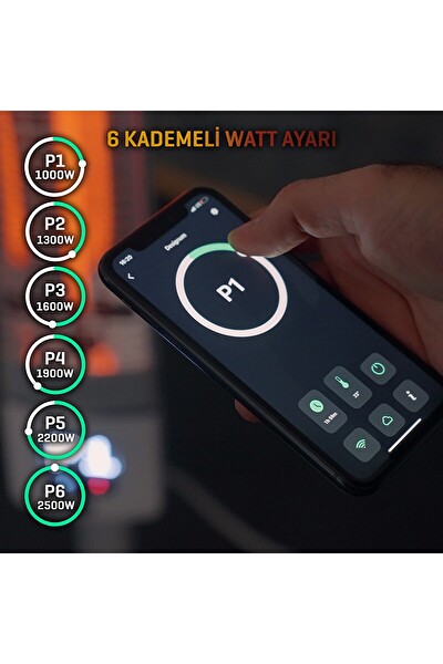 Luxeva LXV-SMART-FR-BLACK 2500 W IP55 Karbon Siyah Kule Tipi Elektrikli Isıtıcı