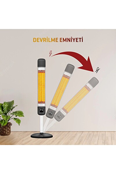 Luxeva LXV-SMART-FR-BLACK 2500 W IP55 Karbon Siyah Kule Tipi Elektrikli Isıtıcı