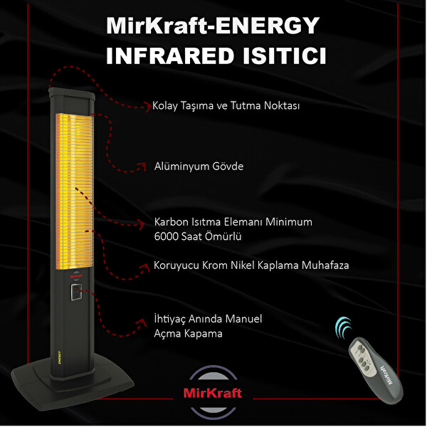 MirKraft Energy 2500 W Uzaktan Kumanda Elektrikli Isıtıcı