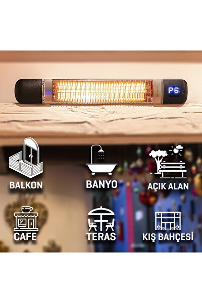 Luxeva IP55 Duvar Tipi 2500 W Akıllı Karbon Su Geçirmez Dış Mekan Infrared Isıtıcı
