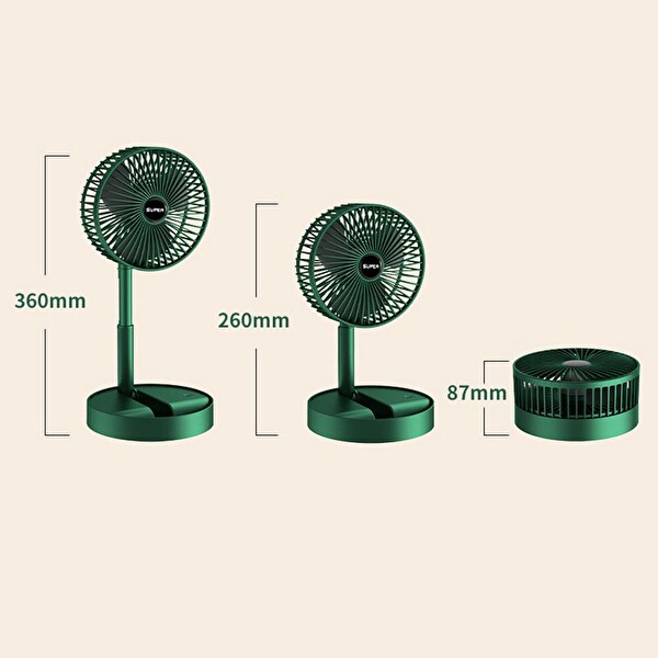 Torima F-06 Taşınabilir Şarjlı Fan 3 Kademeli Vantilatör Beyaz