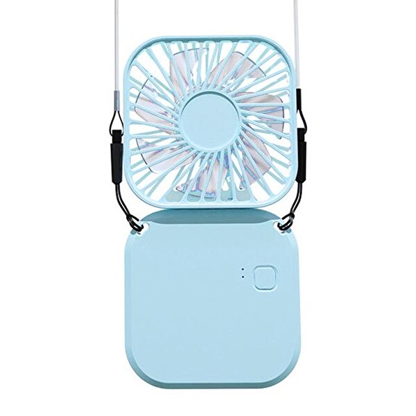 Torima F 05 Mini Fan Tutmalı Şarjlı 3 Kademeli Vantilatör Klima Soğutucu Fan Mavi