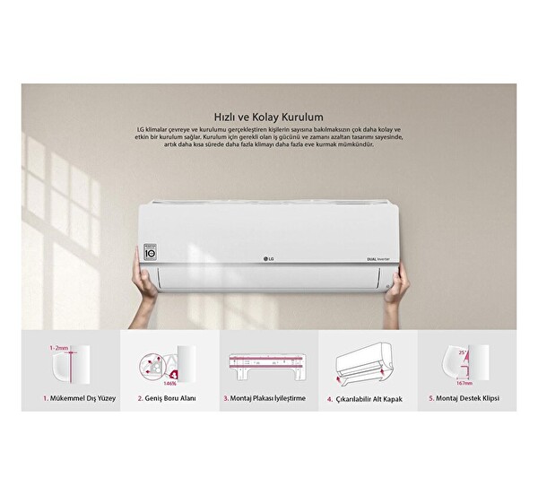 LG S3-M18KL2FA Dual Plus 18000 BTU WiFi R32 Gaz A++ Inverter Klima
