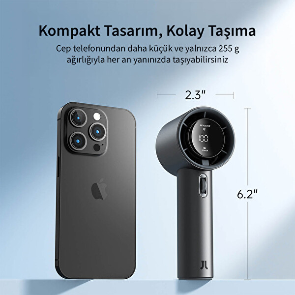 Jisu Life Handheld Fan Pro1 S Taşınabilir Akıllı El Fanı 5000 mAh