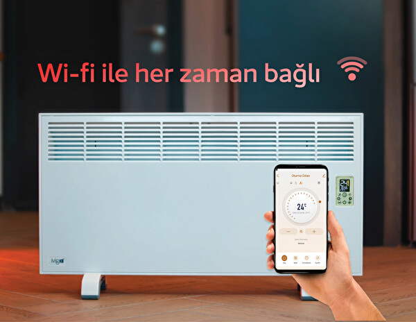 İvigo EPK4590E25W 2500 W Beyaz WiFi Dijital Profesyonel Konvektör