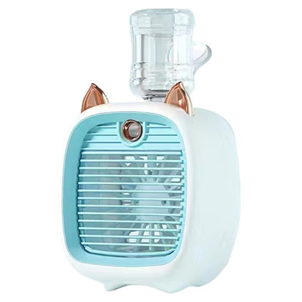 Ezere Hava Nemlendiricili Masaüstü Fan Taşınabilir Mini Klima Soğutucu Mavi
