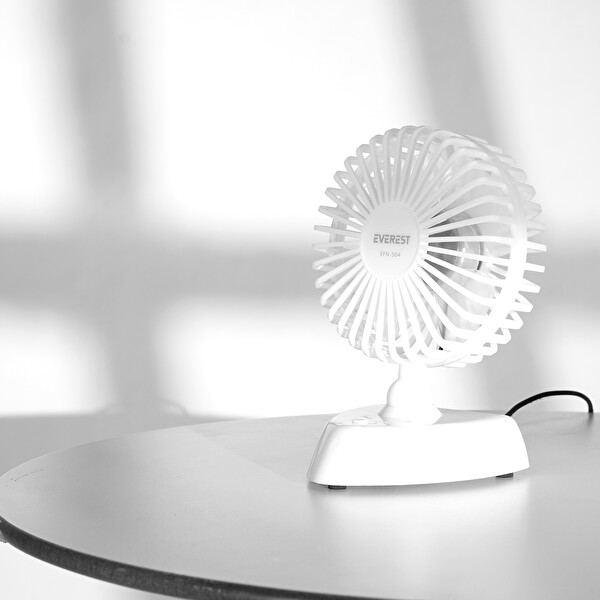 Everest EFN-504 Taşınabilir Masaüstü Beyaz USB Fan