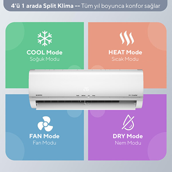 Kumtel Matsu KMSAC-18 A++ 18.000 BTU Inverter Duvar Tipi Split Klima