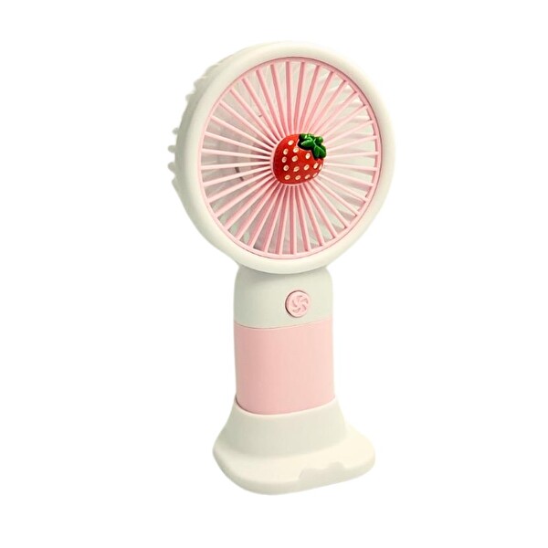 Bigmate YM88146A Taşınabilir Serinletici Şarjlı Vantilatör Tek Kademeli Hız Ayarlı Mini El Fanı Pembe