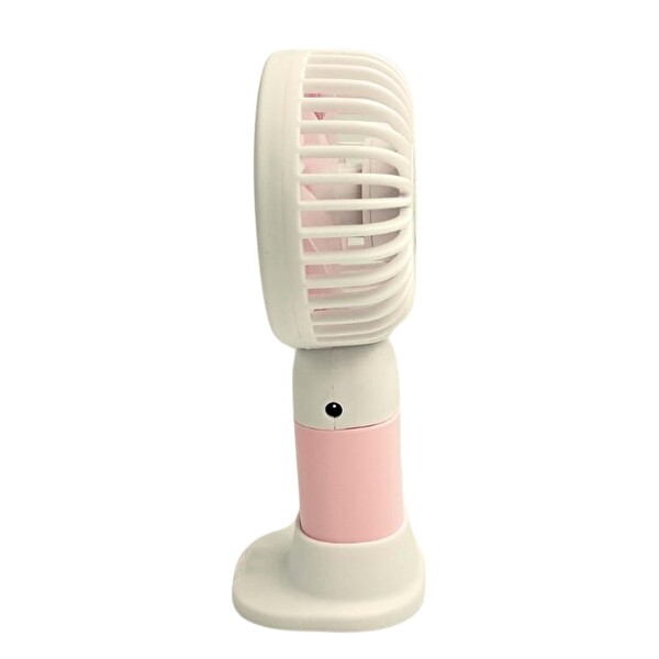 Bigmate YM88146A Taşınabilir Serinletici Şarjlı Vantilatör Tek Kademeli Hız Ayarlı Mini El Fanı Pembe