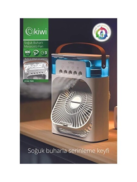 Kiwi KFAN-7655 3in1 Buharlı Masaüstü Vantilatör