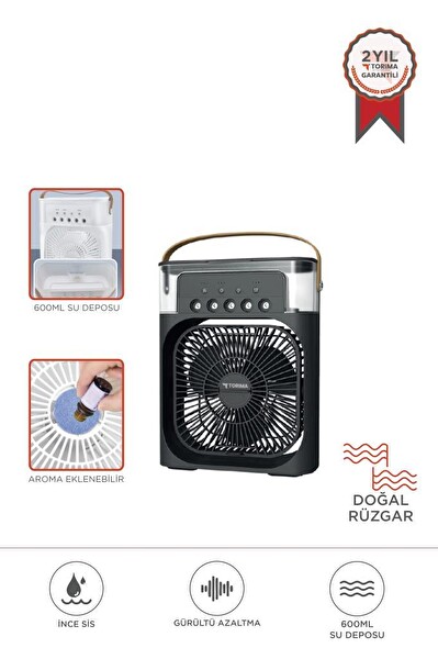 Torima F-17 Siyah Mini Taşınabilir Masaüstü Hava Nemlendirici Fan Vantilatör