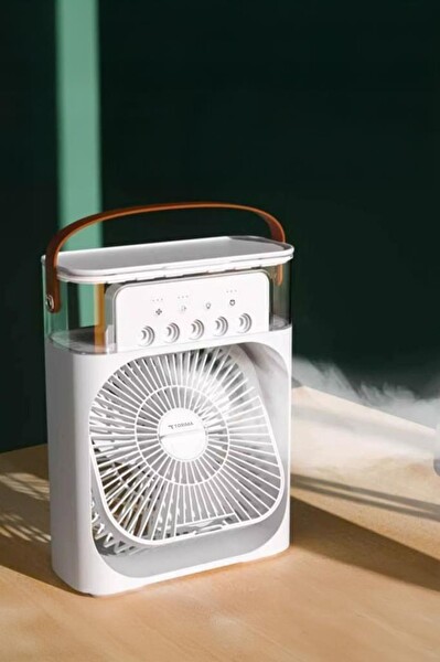 Toria F-17 Beyaz Mini Taşınabilir Masaüstü Hava Nemlendirici Fan Vantilatör