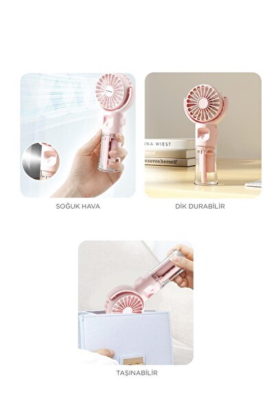 Torima F-13 Şarjlı Mini Masa Fan Vantilatör Mor