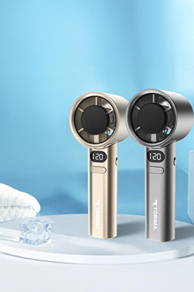 Torima F 21 Dijital Ekranlı 120 Hız Ayarlı Taşınabilir Mini Fan Altın 3