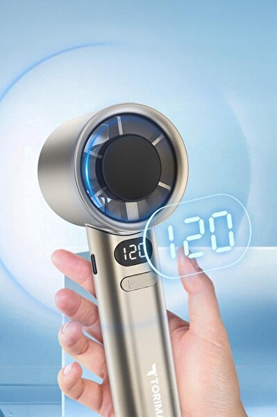 Torima F 21 Dijital Ekranlı 120 Hız Ayarlı Taşınabilir Mini Fan Gümüş 5