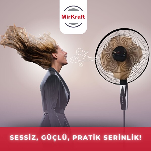 MirKraft FS-M5018 18'' DC Motor 5 Metal Kanatlı Ayaklı Vantilatör