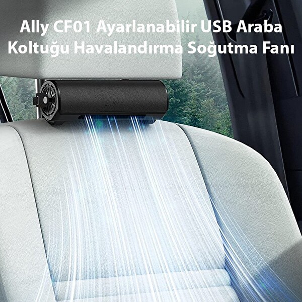 Ally CF01 USB Siyah Ayarlanabilir Araç ve Oyuncu Koltuğu İçin Havalandırma Soğutma Fanı