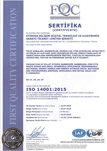 Etinova Eti-K3 Fırınlı Şömine Tipi Pelet Soba