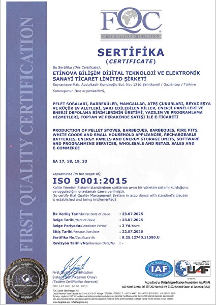 Etinova Eti-K5 Küçük Üç Tarafı Camlı Fırınsız Şömine Tipi Pelet Soba