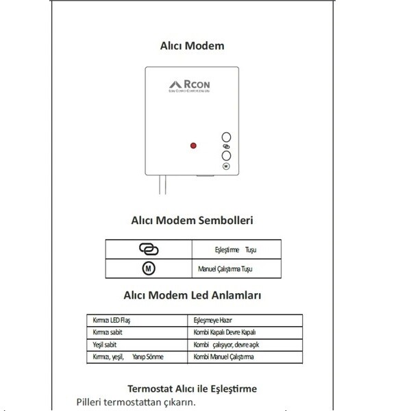 Rcon RC 305S Kablosuz 7/24 Haftalık Programlı Oda Termostatı
