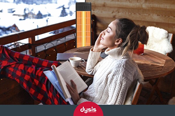 Dysis Single X Karbon Serisi IP65 Suya-Toza Dayanıklı 2300 W Siyah Uzaktan Kumandalı İç/Dış Mekan Isıtıcı