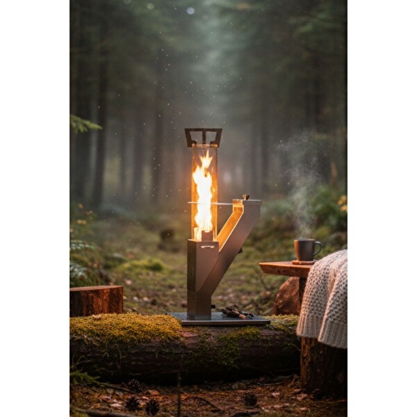 Box&Box Pürmüz ve Pelet Hediyeli Kısa Camlı Roket Pelet Sobası