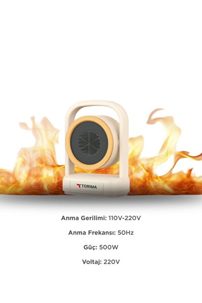 Torima HT100 Mini Isıtıcı Fan Taşınabilir Sessiz Hızlı Isıtma 500W Kompakt Isıtıcı Bej
