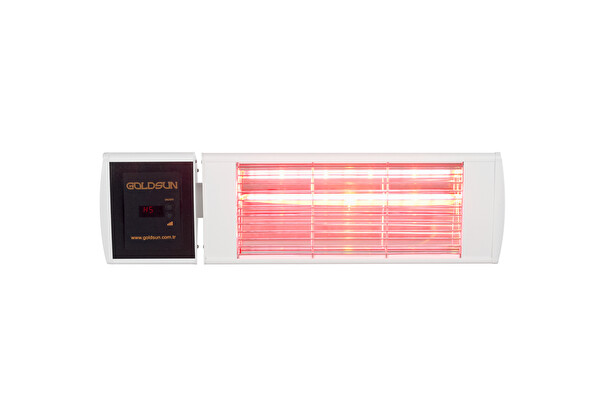 Goldsun Supra Plus GSS20P 2000W Uzaktan Kumandalı Suya Dayanıklı IP55 Duvar Tipi Dış Mekan Infrared Isıtıcı Beyaz