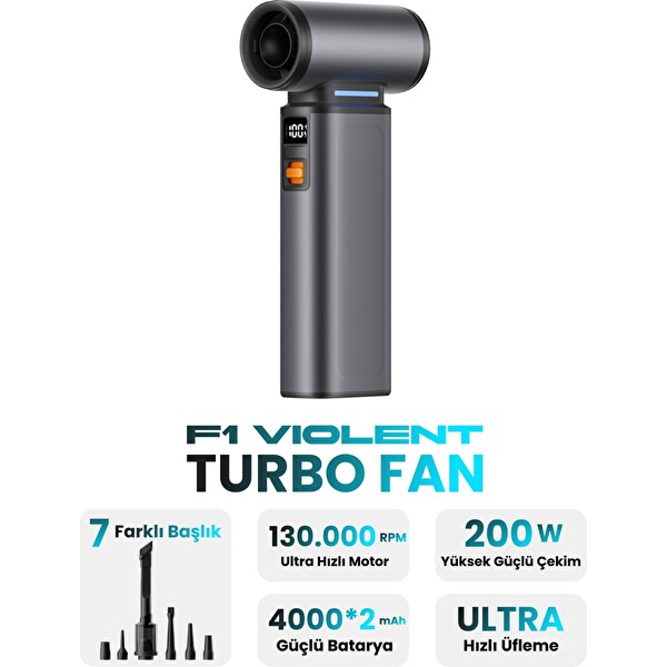 Başkenttekno F1 Violent 130000 RPM 4000 Mah Bataryalı Üflemeli Turbo Jet Fan