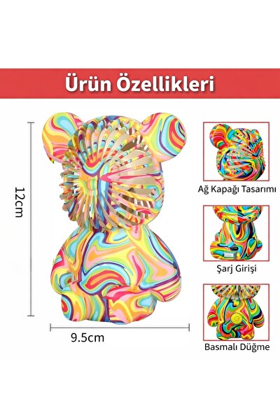 Dossimo DSM-902 Ayıcık Figürlü Şarjlı Mini El Ve Masa Pervanesi
