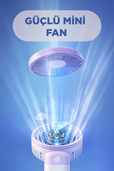 Torima F56 Şarjlı El Vantilatörü Masaüstü Stantlı 3 Kademeli Taşınabilir Mini Fan Yeşil