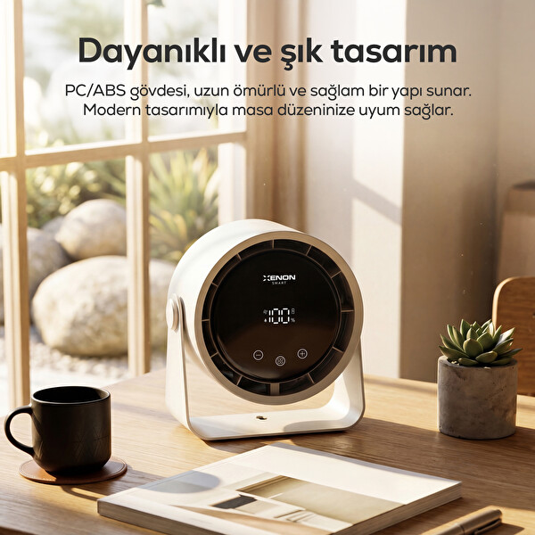 Xenon Smart X6113 100 Kademe Kontrol Şarjlı Dokunmatik Ekran 2000mAh USB-C Taşınabilir Masaüstü Fanı